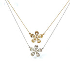 14K Gold Large Daisy Flower Diamond Baguette Necklace - additional product view 3
