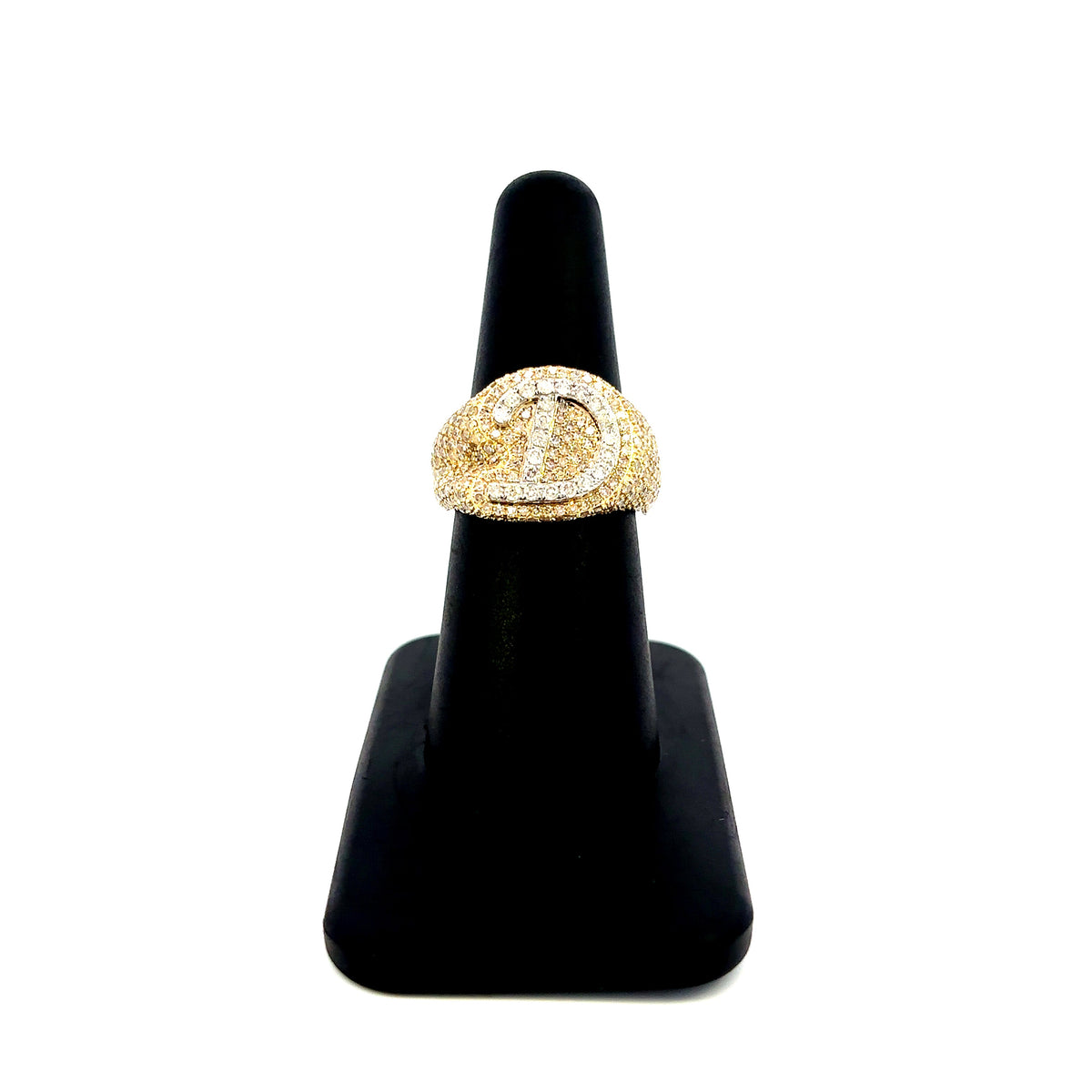 10K Gold Bubble Script Initial Diamond Ring - additional product view 8