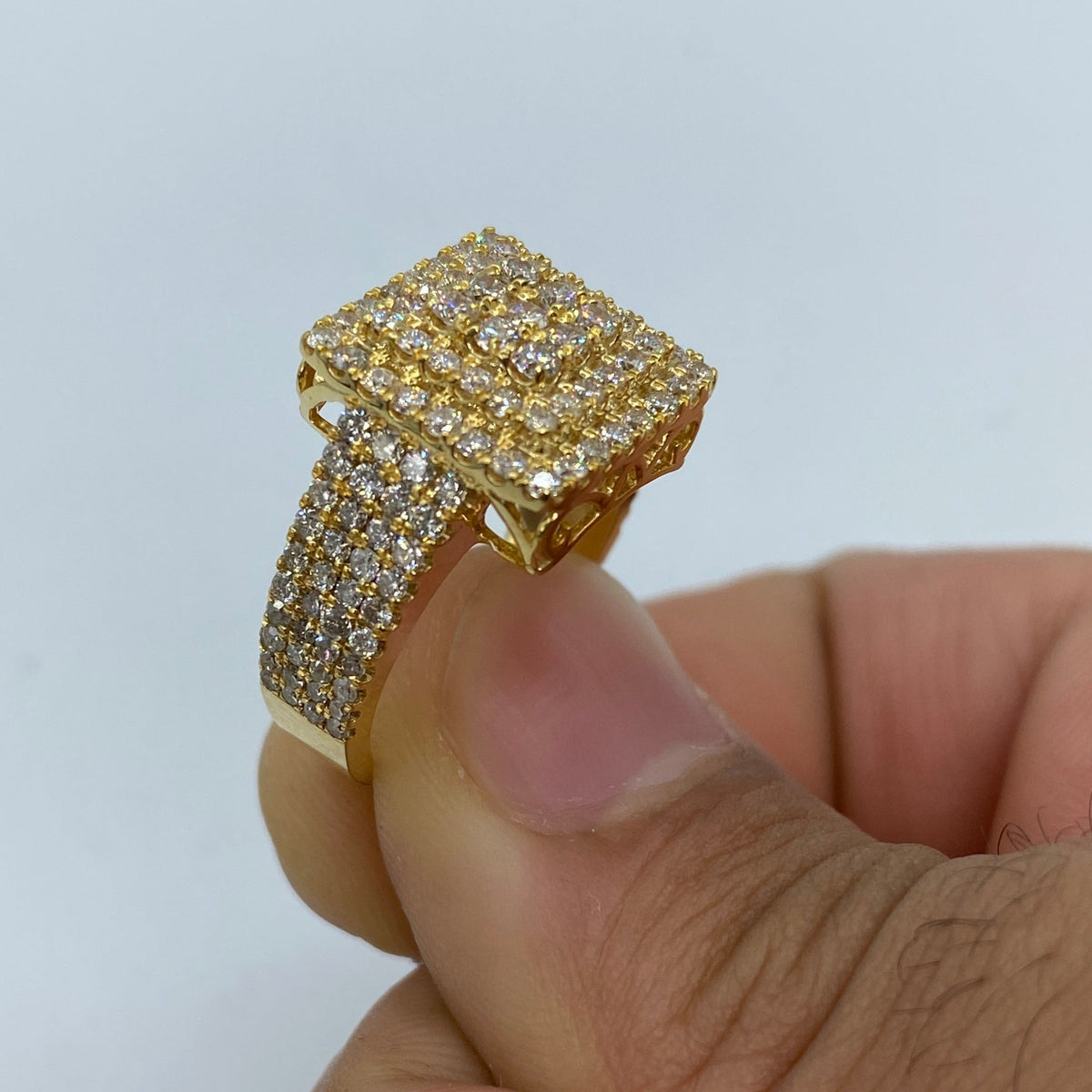 10K Gold Square Love Diamond Ring - additional product view 4
