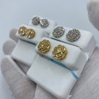 14K Gold Jumbo Regal Circle Diamond Baguette Earrings - additional product view 5
