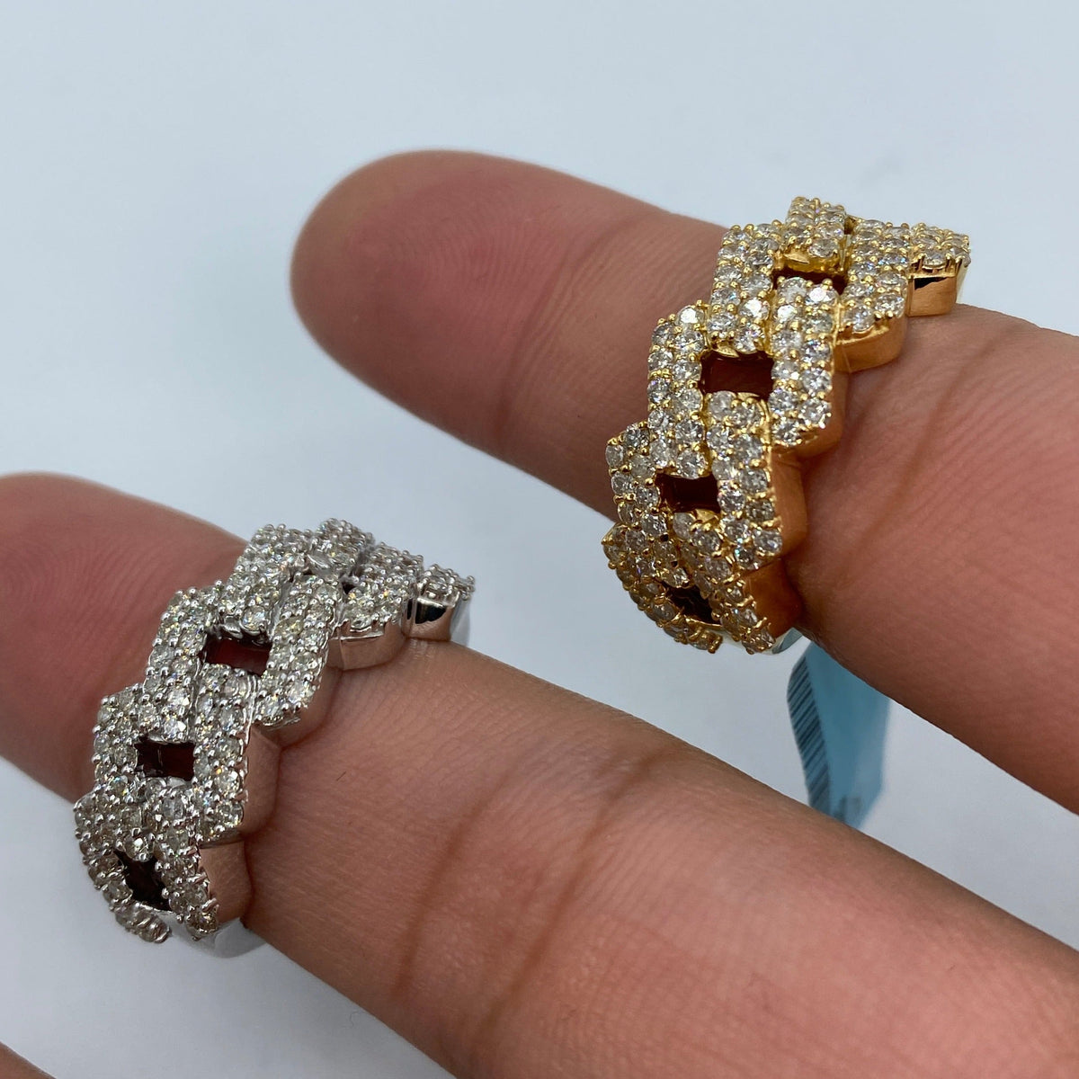 14K Gold 11mm Cuban Link Diamond Ring - additional product view 7