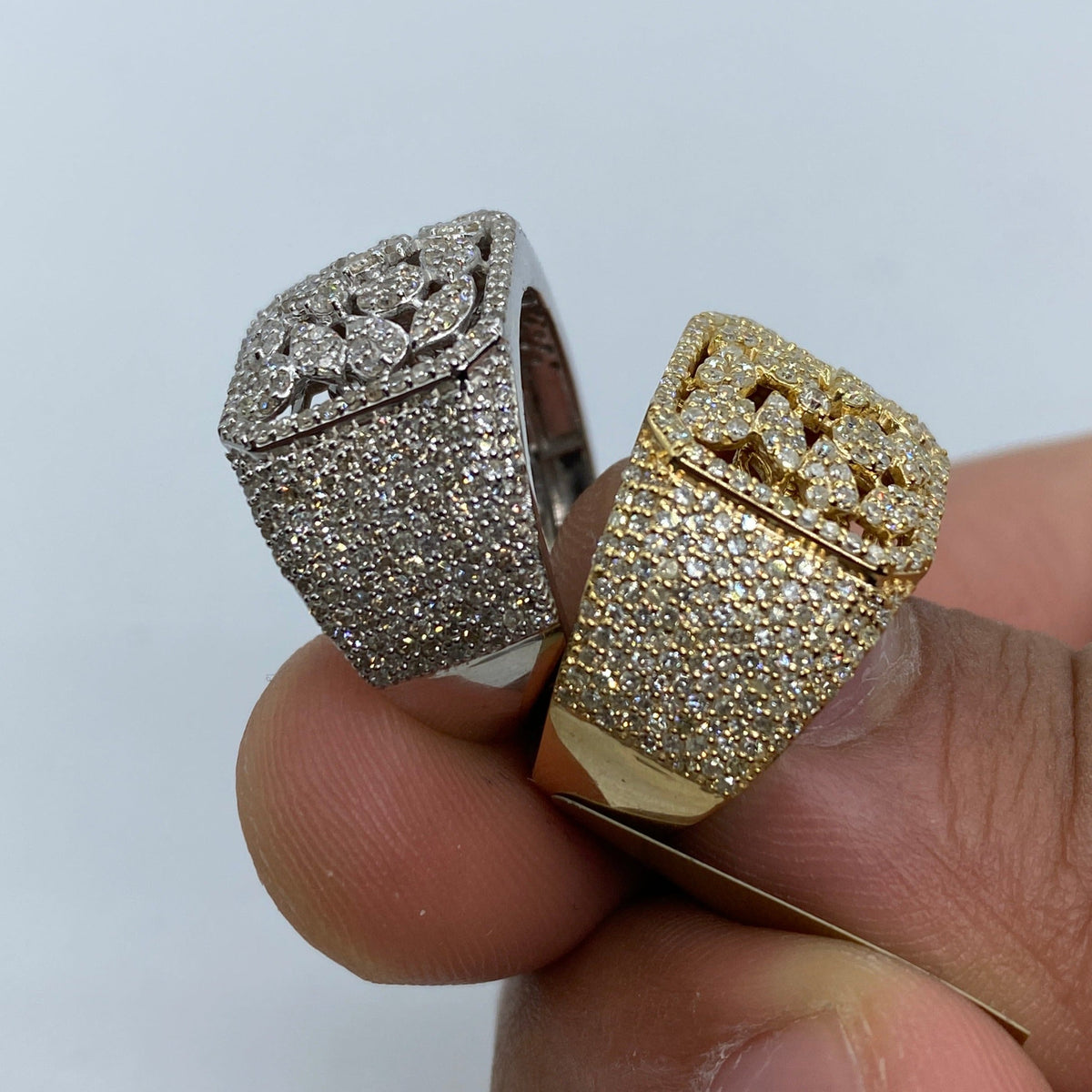 10K Gold Floral Square Diamond Ring - additional product view 6