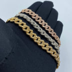 10K Gold 10mm Cuban Link Diamond Bracelet 7.5 in - additional product view 7