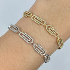 14K Gold Paperclip Link Diamond Bracelet 7 in - additional product view 2