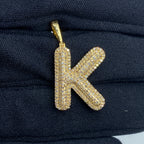 Initial K Bubble Diamond Pendant - additional product view 2