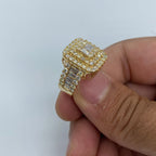14K Gold Rectangle Center Diamond Baguette Ring in Yellow - additional product view 5