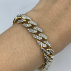 14K Gold 9.5mm Two-Tone Cuban Link Bracelet 8 in - additional product view 2