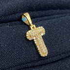 14K Gold Initial T Bubble Diamond Pendant - additional product view 3