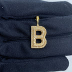 Initial B Bubble Diamond Pendant - additional product view 2