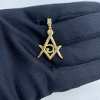 14K Gold Fremason Masonic Diamond Pendant - additional product view 5
