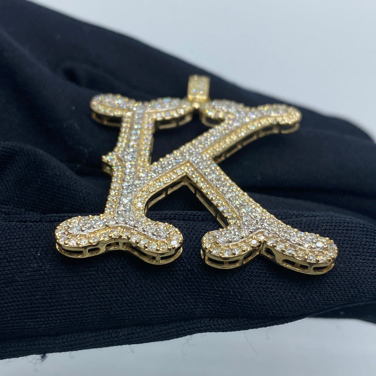 Initial K Old English Diamond Pendant - additional product view 4