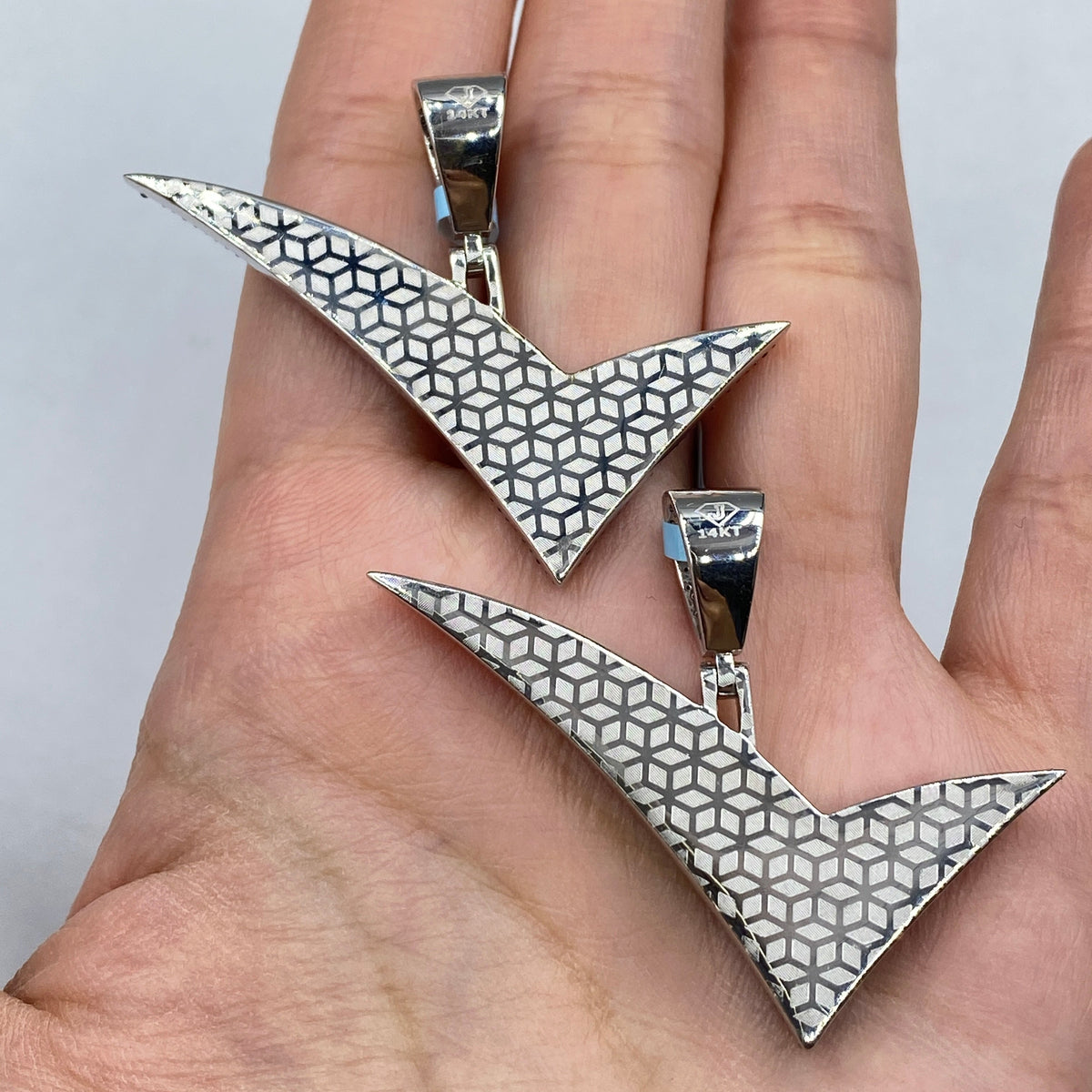 14K Gold Verified Check Mark Diamond Pendant - additional product view 4