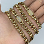 14K Gold 8mm Cuban Link CZ Chain 16–20 in - additional product view 4