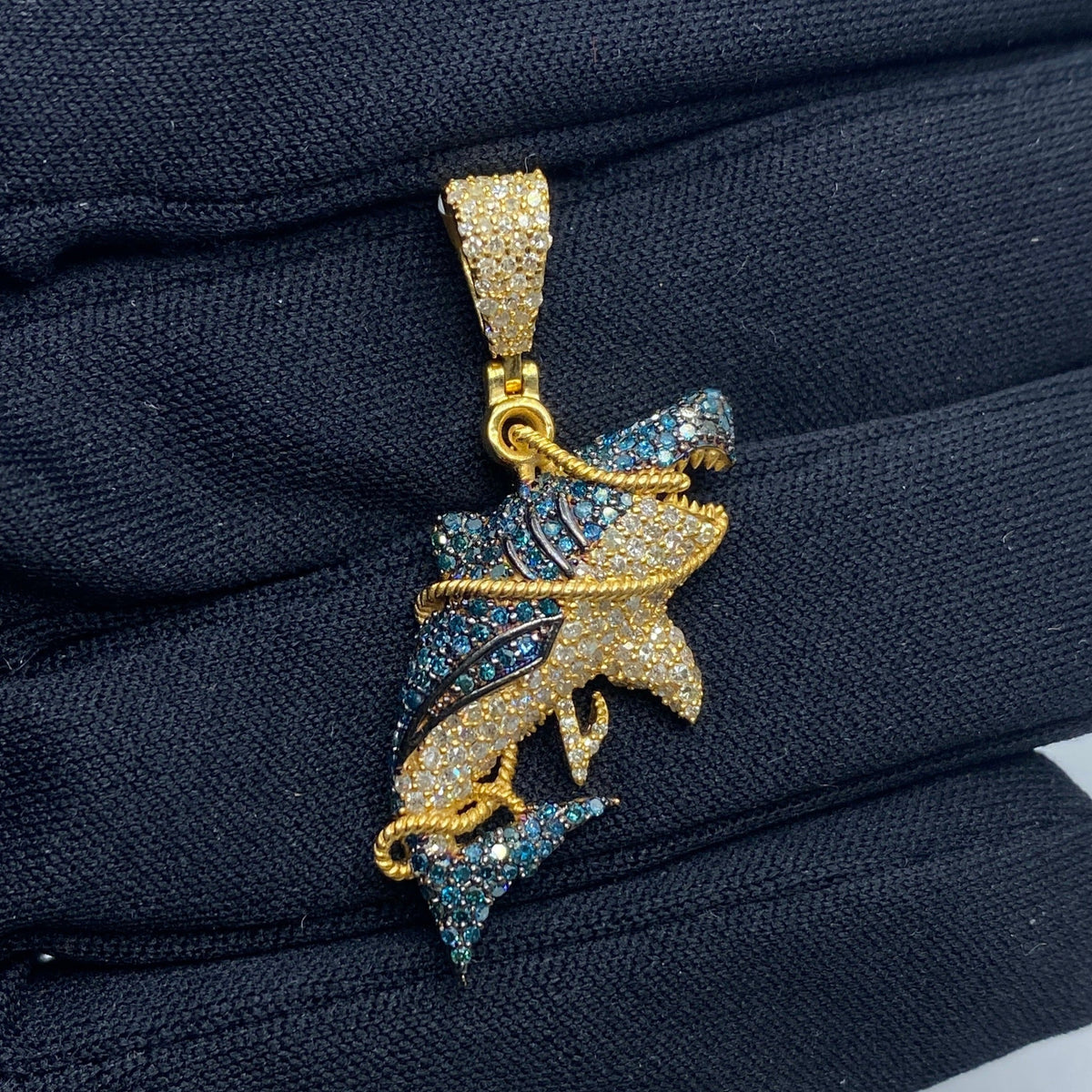 Blue Shark Diamond Pendant - additional product view 2