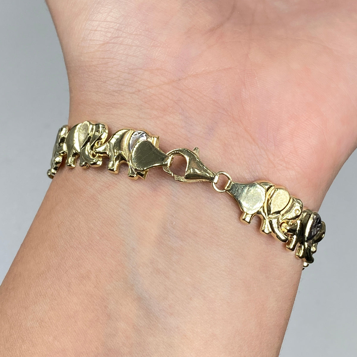 10K Gold Elephant Link Bracelet 7.5 in - additional product view 4