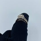 14K Gold Halo Circle with Large Center Stone Diamond Ring - additional product view 3