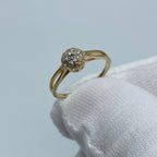 14K Yellow Gold Circle Diamond Engagement Ring - additional product view 2