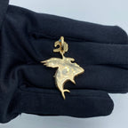 14K Gold Flying Shark Diamond Pendant - additional product view 4