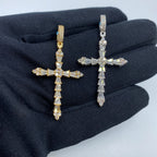 14K Gold Holy Spirit Cross Diamond Baguette Pendant - additional product view 2