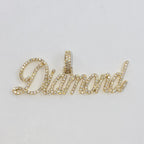 10K Gold Custom Diamond Name Plate Pendant - additional product view 5