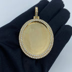 14K Gold Oval Diamond Picture Photo Pendant - additional product view 2