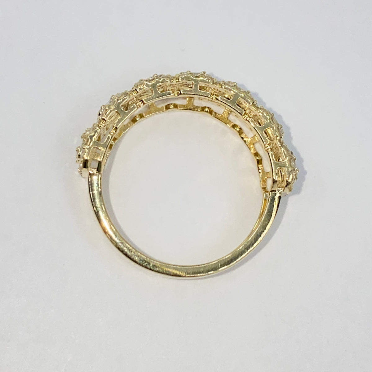 10K Gold 6.8mm Rectangle Diamond Baguette Ring - additional product view 7