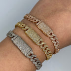 14K Gold 8mm Cuban Link Diamond Bracelet 7–8 in - additional product view 3