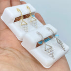 14K Gold Chandelier Diamond Drop Earrings - additional product view 5