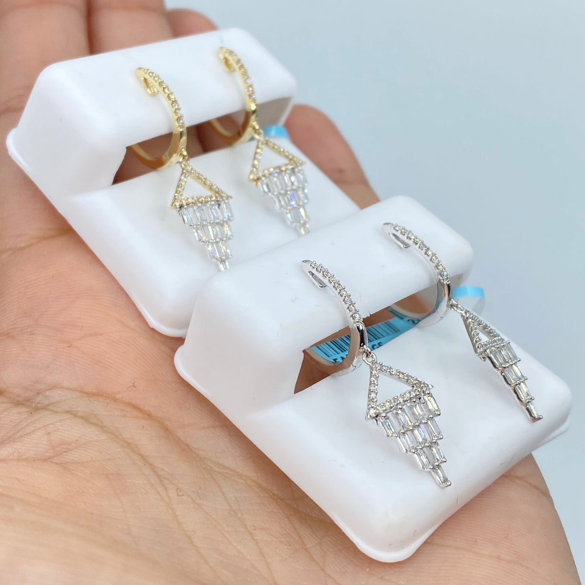 14K Gold Chandelier Diamond Drop Earrings - additional product view 5