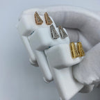 14K Gold Large Isosceles Triangle Diamond Baguette Earrings - additional product view 6