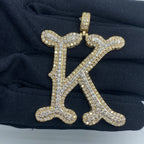 Initial K Old English Diamond Pendant - additional product view 2