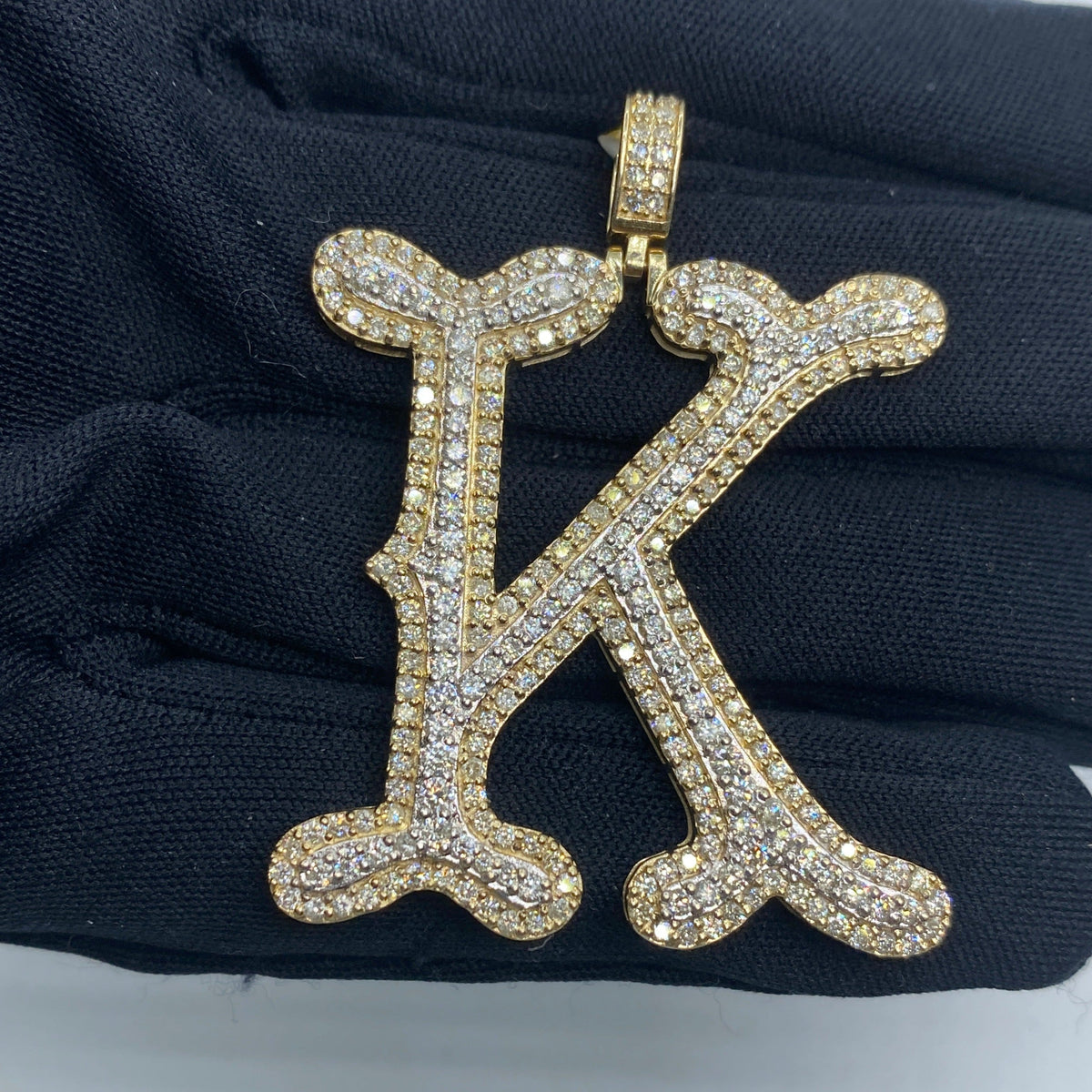 Initial K Old English Diamond Pendant - additional product view 2