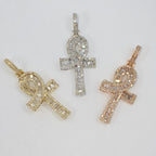 14K Gold Ankh Diamond Baguette Pendant - additional product view 8