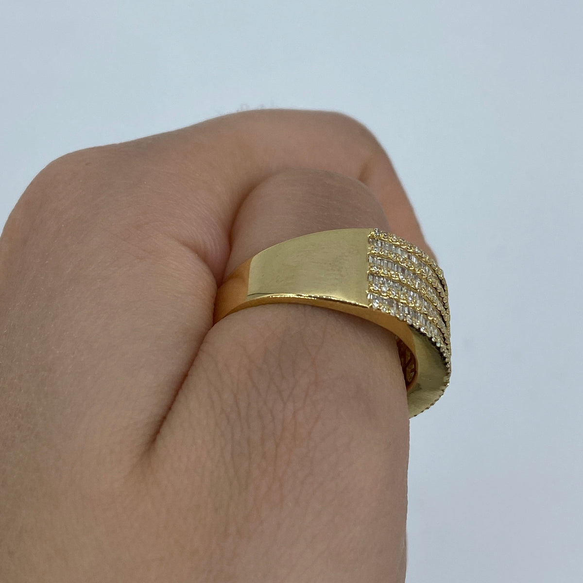14K Gold Stacked Diamond Baguette Ring - additional product view 4