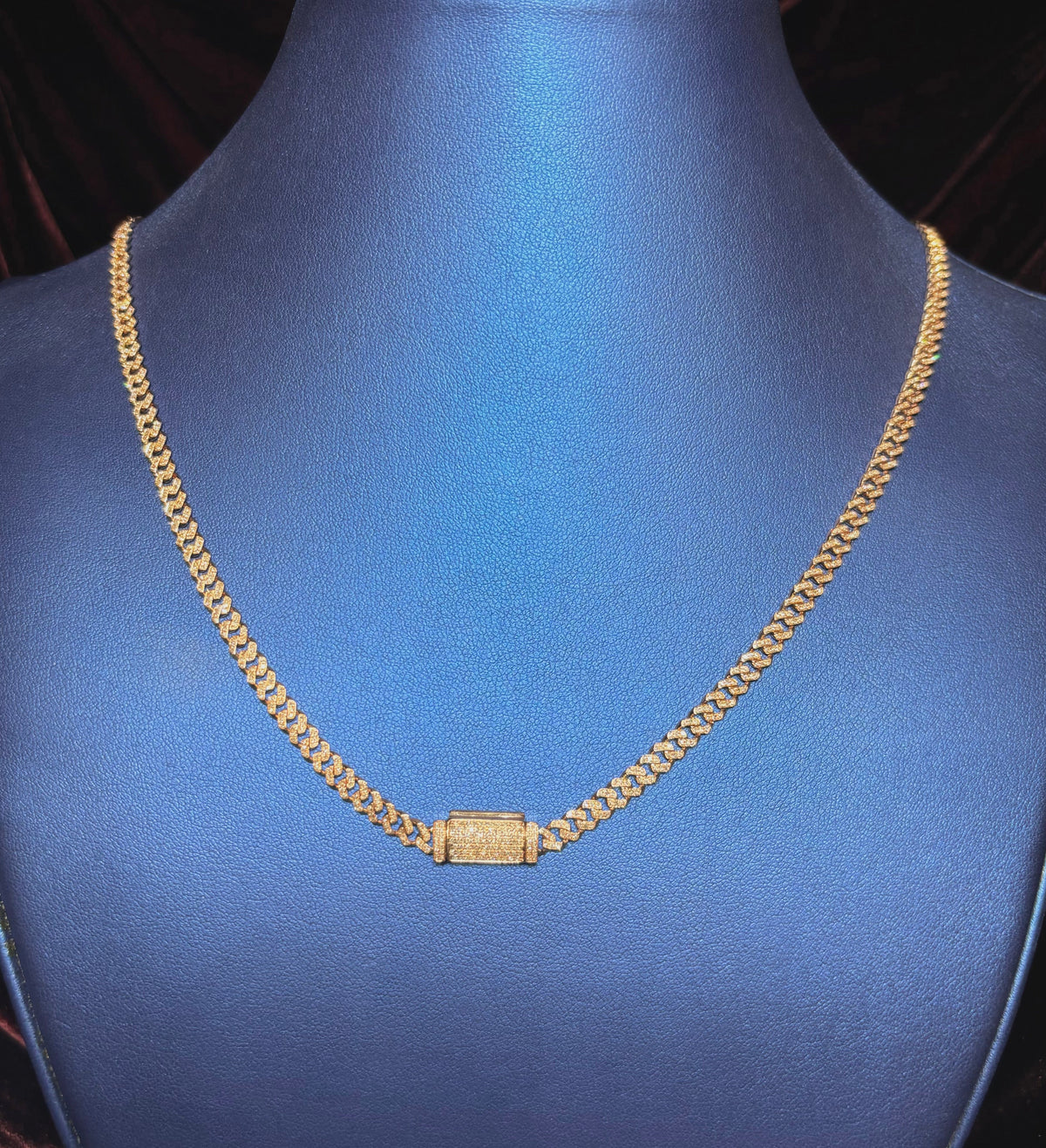 10K Gold 4mm Cuban Link Diamond Chain 16–24 in - additional product view 9