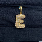 14K Gold Initial E Bubble Diamond Pendant - additional product view 2