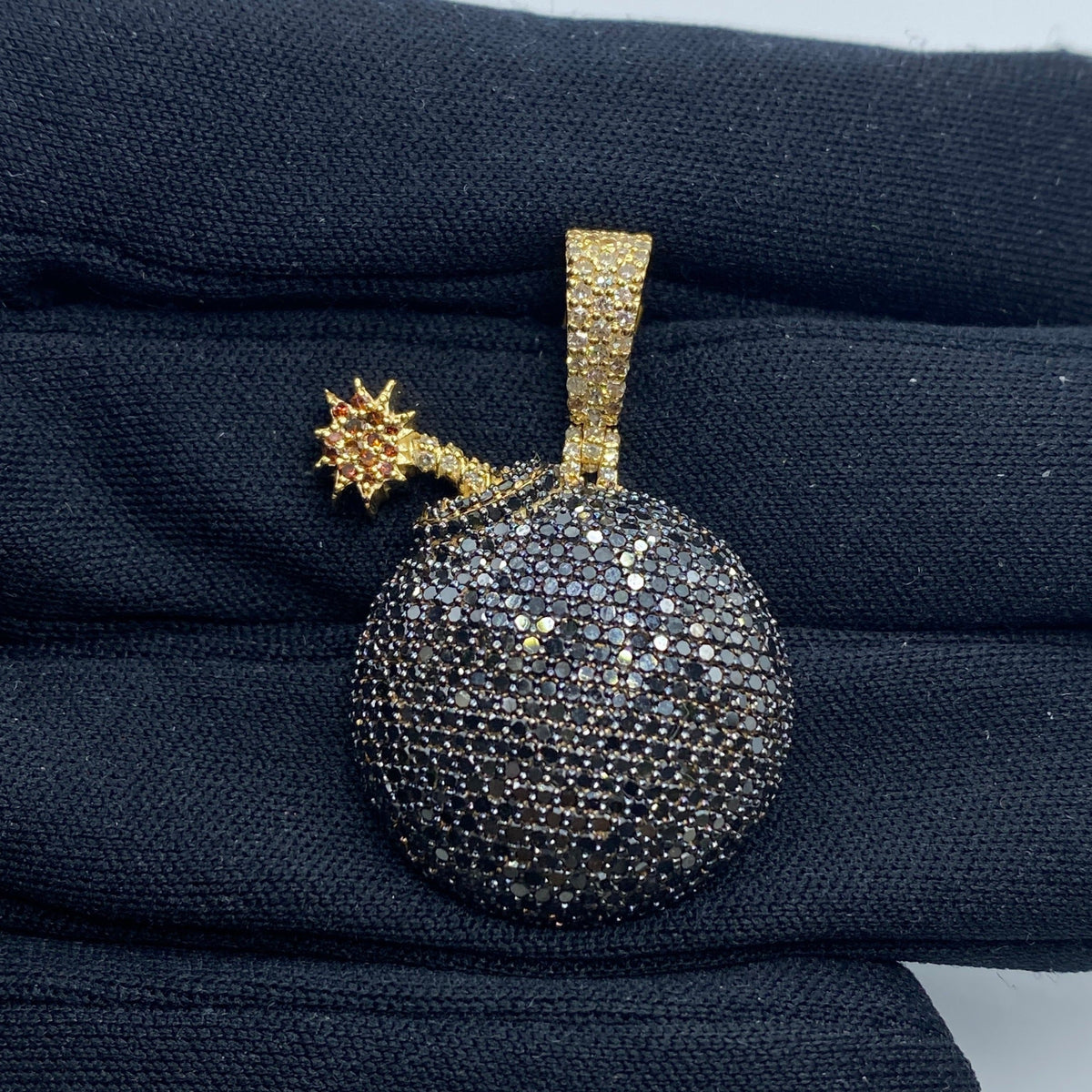 Black Bomb Diamond Pendant - additional product view 2