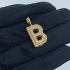 Initial B Bubble Diamond Pendant - additional product view 3