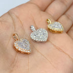 14K Gold Baguette Heart with Pave Diamond Halo Pendant - additional product view 6