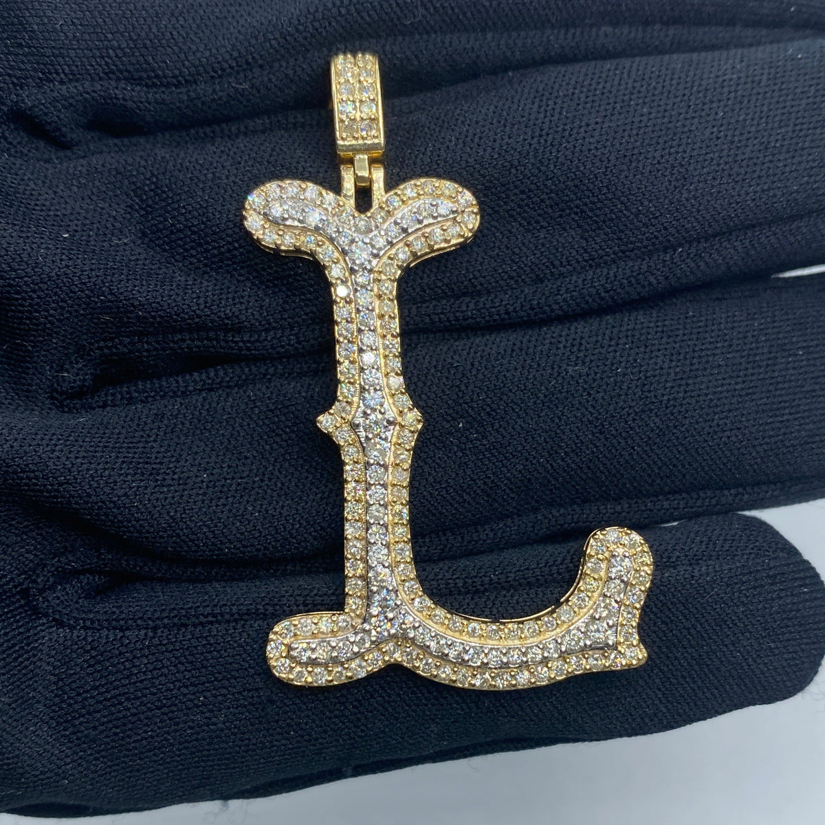 Initial L Old English Diamond Pendant - additional product view 2