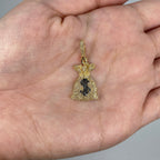 10K Gold Money Bag Diamond Pendant - additional product view 2