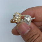 14K Gold Pear Shape Large Center Stone Diamond Engagement Ring - additional product view 6