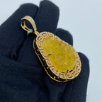 14K Gold Laughing Buddha Diamond Pendant - additional product view 3