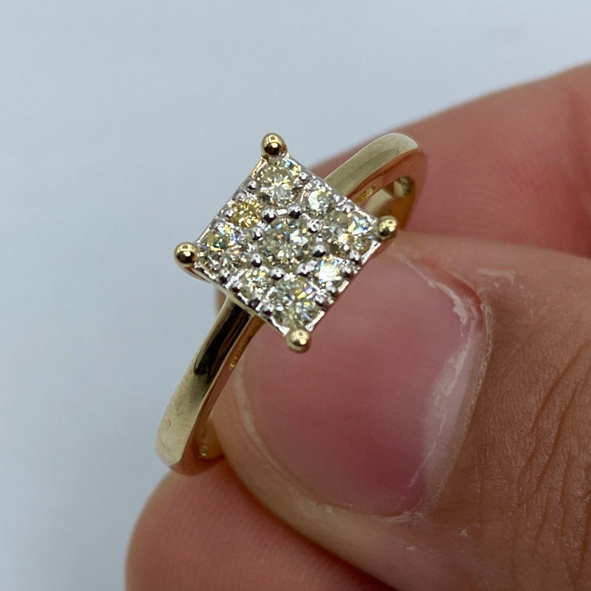14K Gold Square Diamond Engagement Ring - additional product view 4
