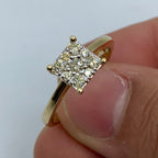 14K Gold Square Diamond Engagement Ring - additional product view 4
