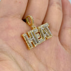 10K Gold Heat Name Plate Diamond Pendant - additional product view 3