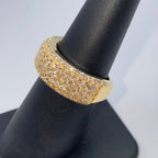 14K Gold 8mm Iced Stack Diamond Ring Band - additional product view 7