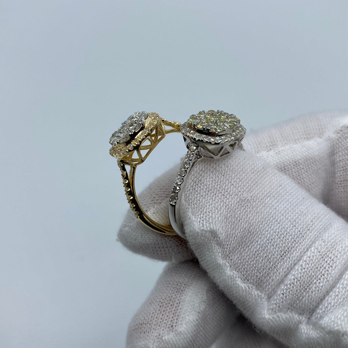 14K Gold Cluster Diamond Engagement Ring - additional product view 5