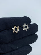 14K Gold Star of David Baguette Diamond Pendant - additional product view 4