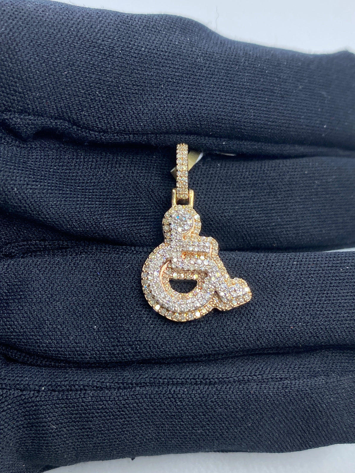 Disabled Wheelchair Handicap Diamond Pendant 1.0 Ct - additional product view 2